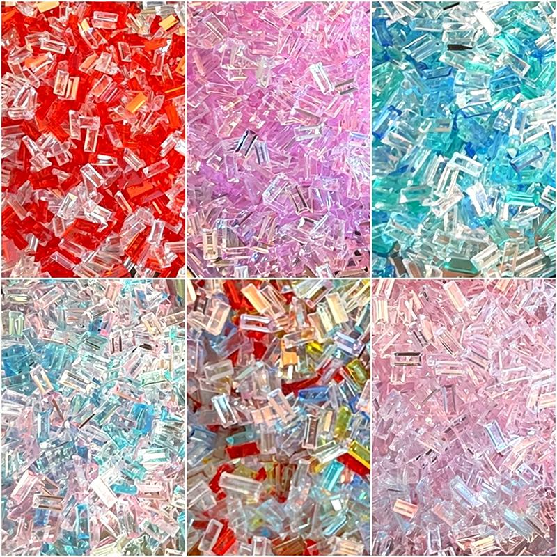 Art Craft Bar - 100g、3x7mmの氷の棒型アクリル棒。ジュエリー製作、ネイルアートの装飾、スライムの詰め物、手作りDIYクラフトセットに最適。