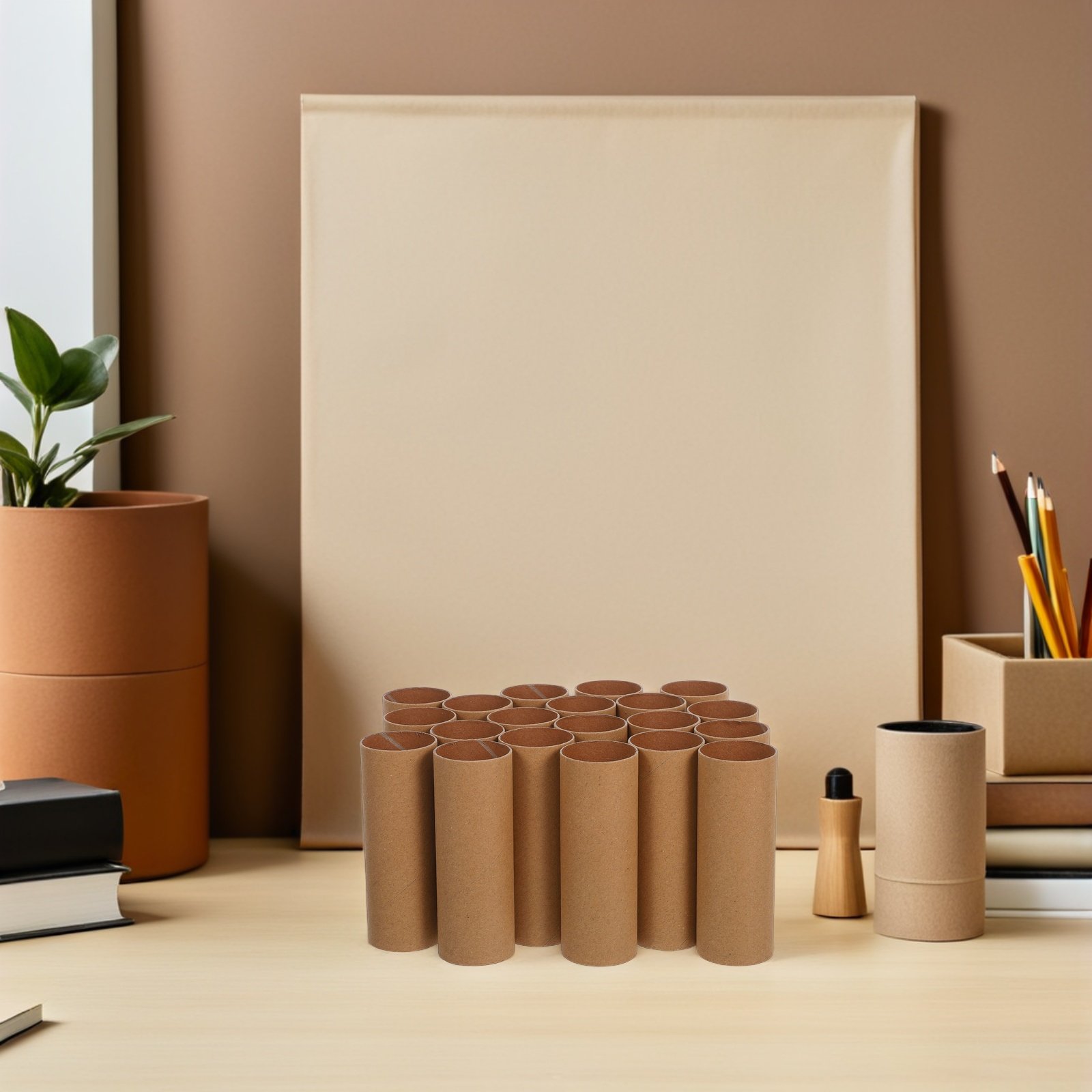Art Craft Cardboard - 30個入り、丸い紙製の筒状のクラフト用段ボールチューブ。サイズは4.32インチ×1.57インチ。子供向けの教室での工作プロジェクトやDIYアートに最適な大量セット。