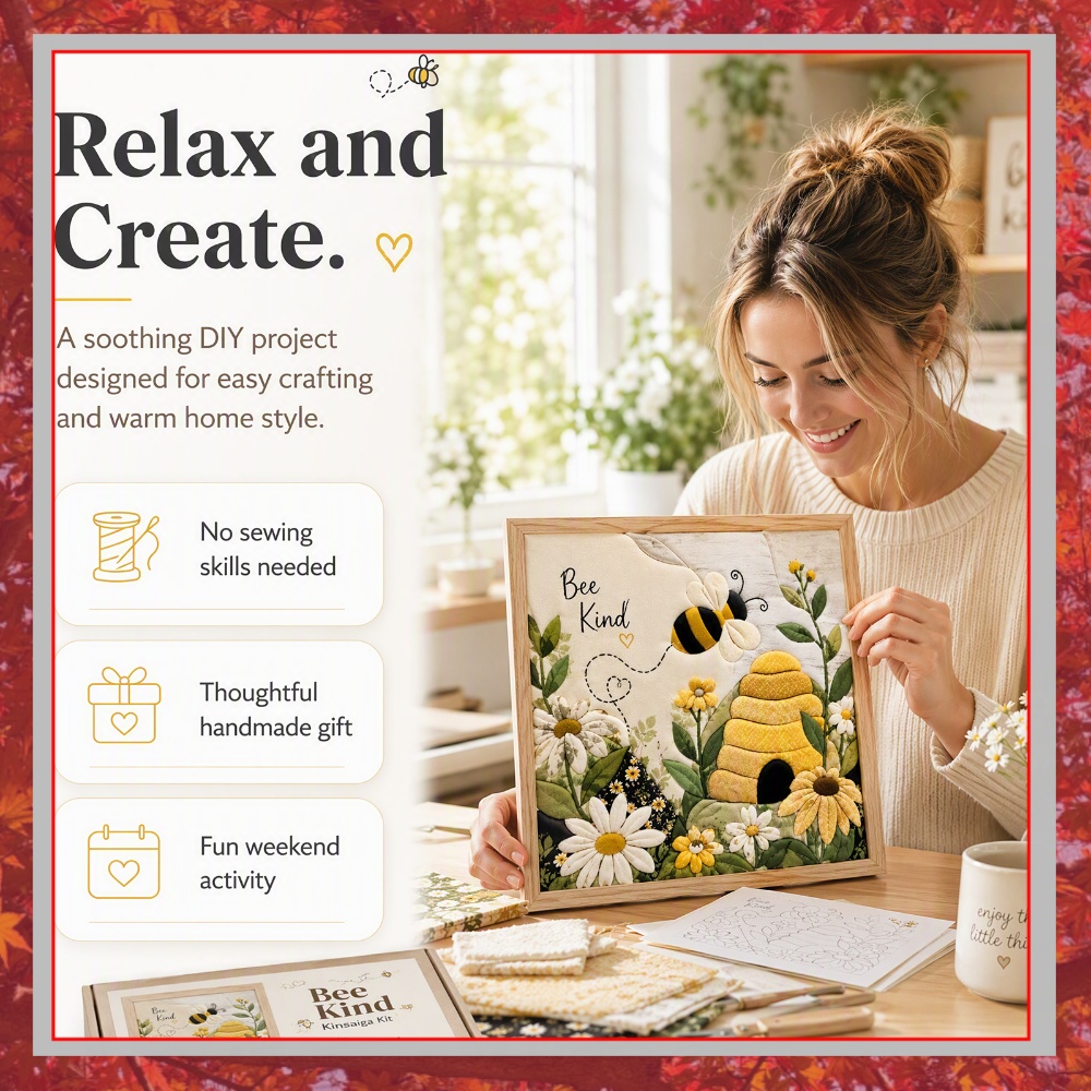 蜂の巣模様のパンチニードルDIYクラフトキット。ひまわりとデ - Art Craft Kit のレビューと価格