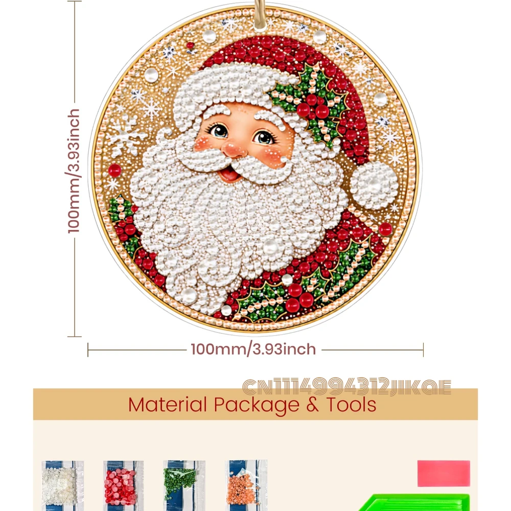大人向けのクリスマスオーナメントDIYパールアートキット6個 - Art Craft Kit のレビューと価格