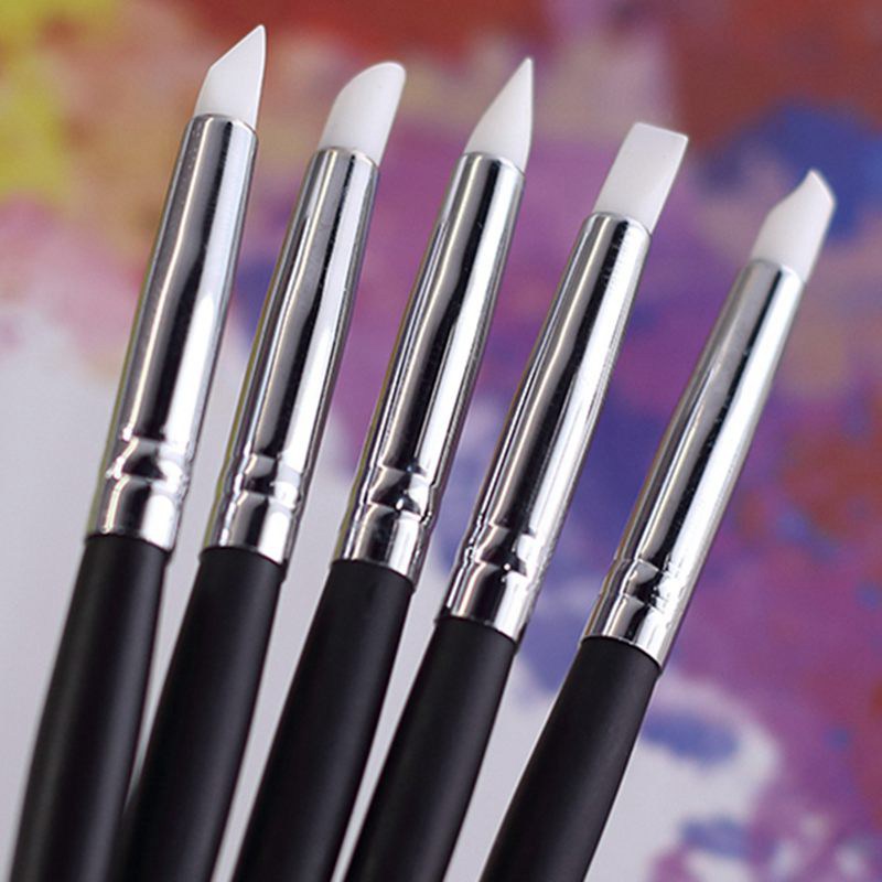 シリコンラバーチップ付きペイントブラシ,5個,水彩油絵用,ポ - Gouache Paint Set のレビューと価格